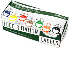 Load image into Gallery viewer, Daily Food Rotation Labels - Writable Surface | Trilingual Labels | Seven Bold Colors | Easy Dispensing Box | Cold-Tolerant Adhesive