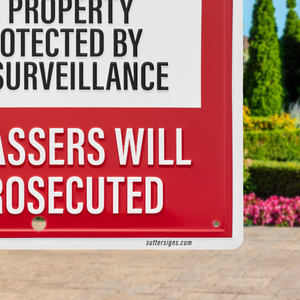 No Trespassing Sign Cameras Prosecuted Aluminum