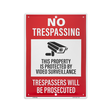 Load image into Gallery viewer, No Trespassing Sign Cameras Prosecuted Aluminum