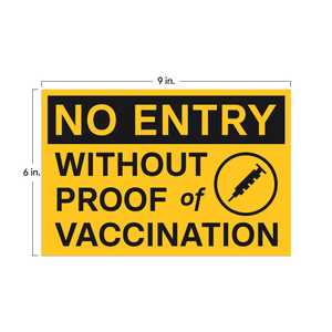 No Entry Without Proof of Vaccination Window Cling