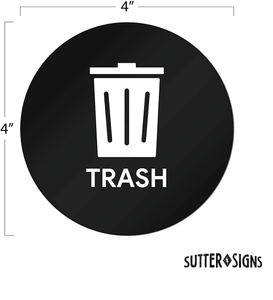 Sutter Signs Recycle, Trash, Compost Garbage Sticker Set (2 Stickers of Each)