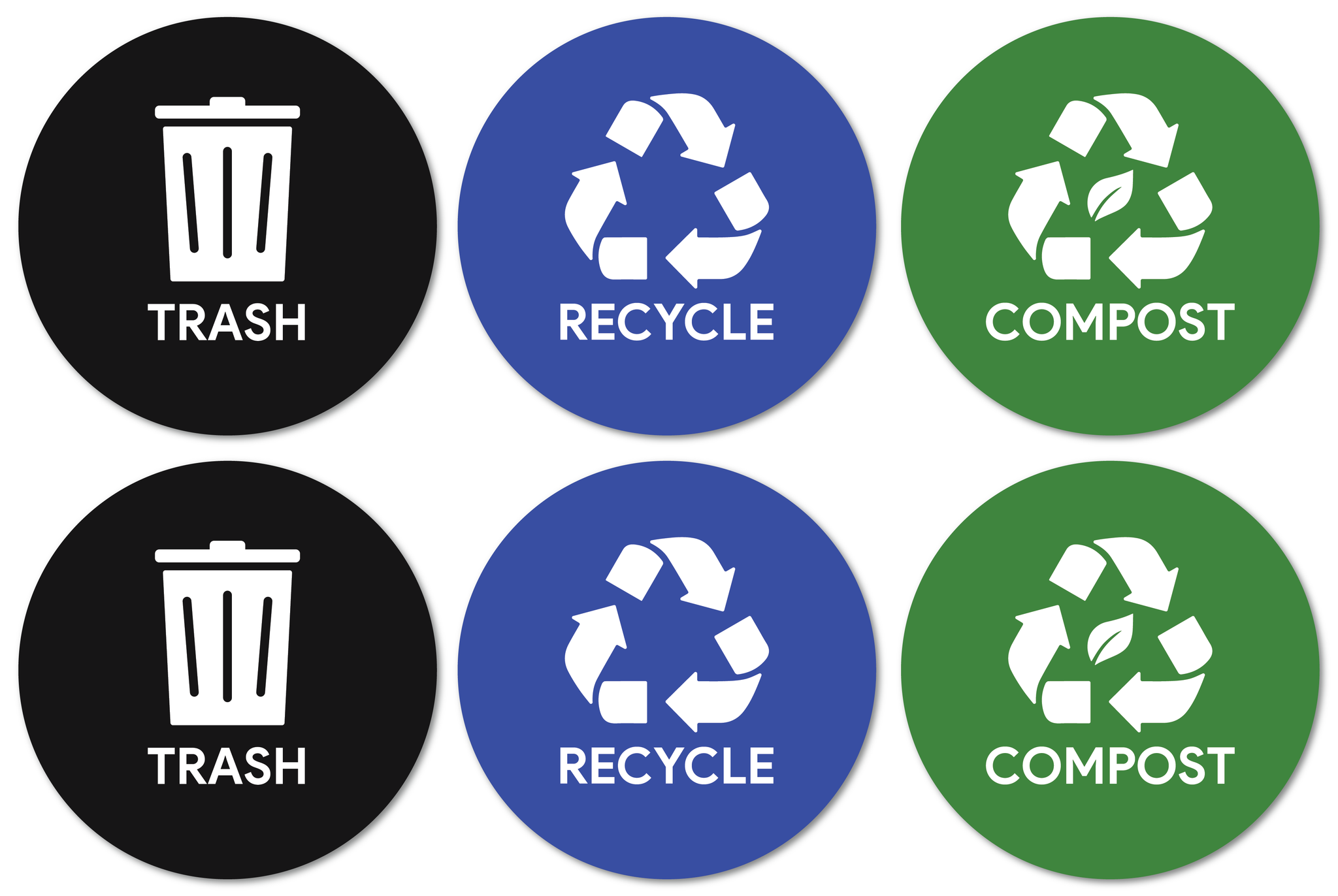 thumbnail image 2 of Sutter Signs Trash & Recycling Labels - 5.5x5.5 Metal Finish Stickers For Bins 2 of 10