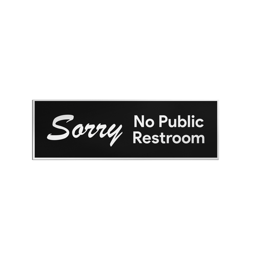 No Public Restroom Sticker Signs (Pack of 2)